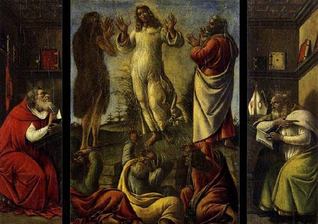 BOTTICELLI, Sandro Transfiguration, St Jerome, St Augustine